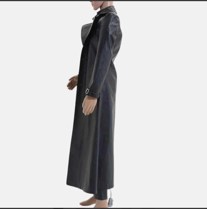 albert evil 5 black leather trench coat mens