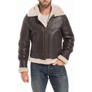 sheepskin b3 raf men's fur shearling bomber brown aviator jacket 60 reviews