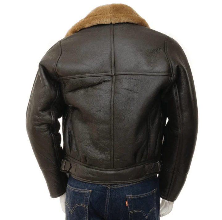 gentlemen brown dry shearling leather jacket mens