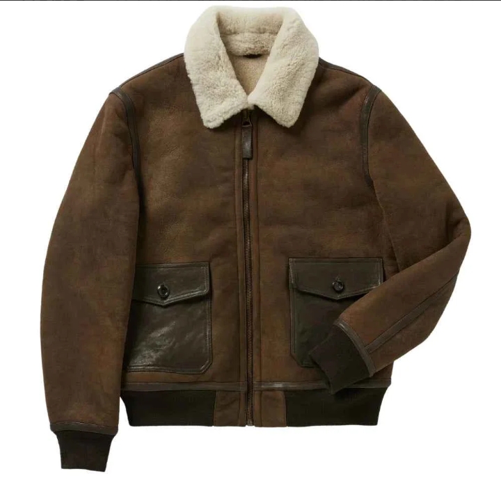 b3 raf aviator flying pilot men’s brown jacket