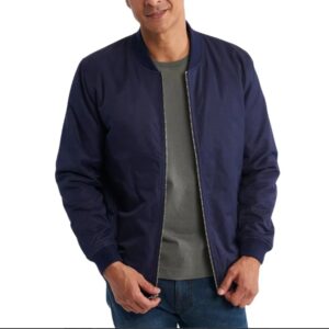lightweight blue bomber jacket mens