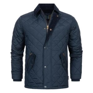 mens navy blue quilted parachute jacket