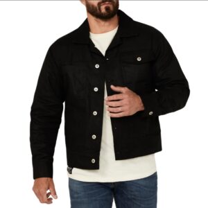 men's field solid black waxed canvas jacket