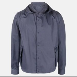 mens grey hooded flannel shirt jacket