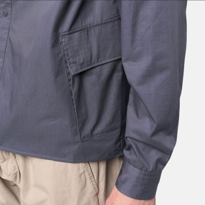 mens grey hooded flannel shirt jacket