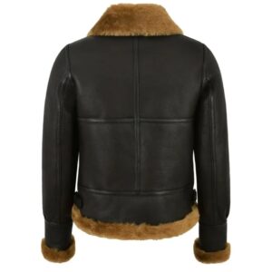 womens black aviator b3 bomber leather jacket