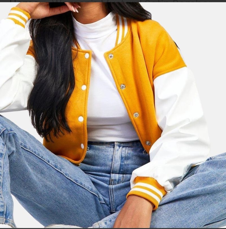 women's mustard satin bomber jacket