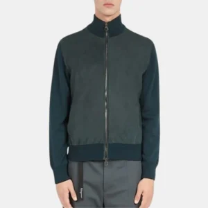 mens teal green bomber suede leather jacket