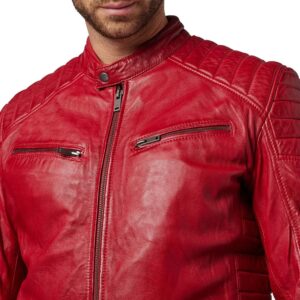 red leather biker jacket mens
