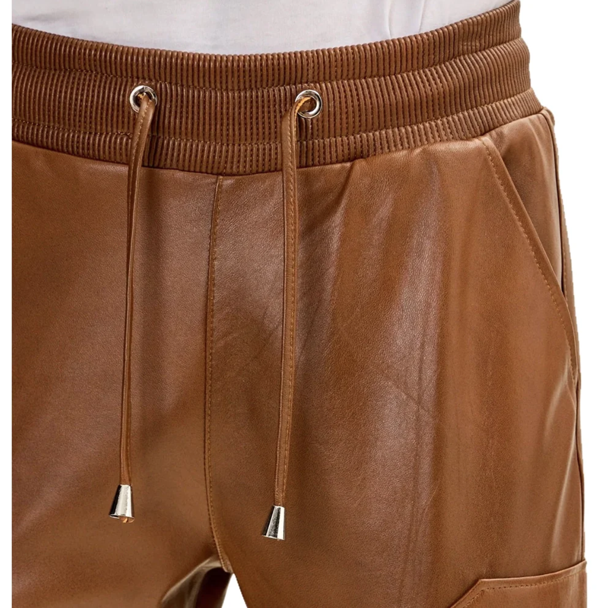 timeless brown mens leather cargo pants