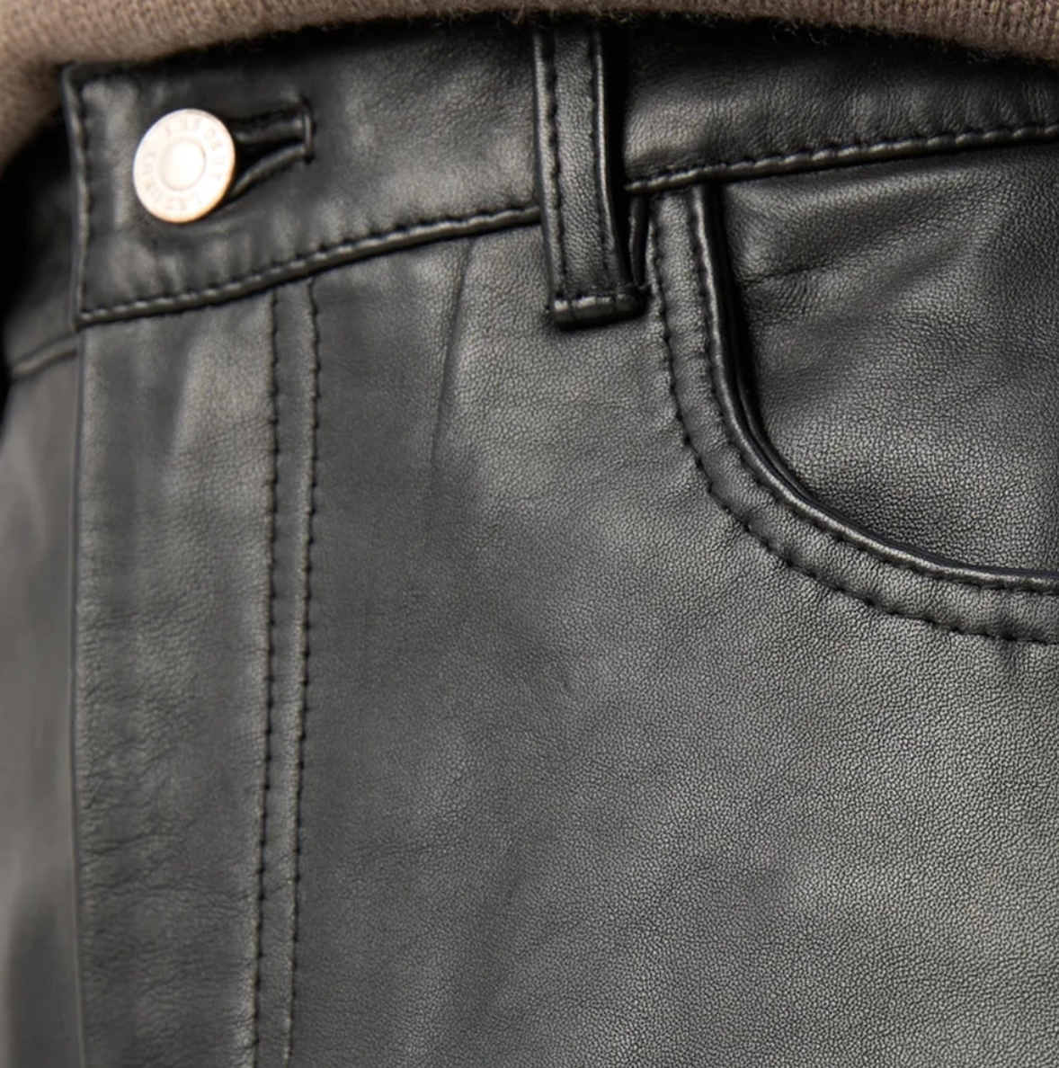 straight leg leather black pants mens