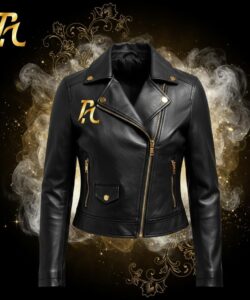 women cropped leather jacket