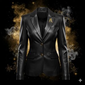 womens leather blazer