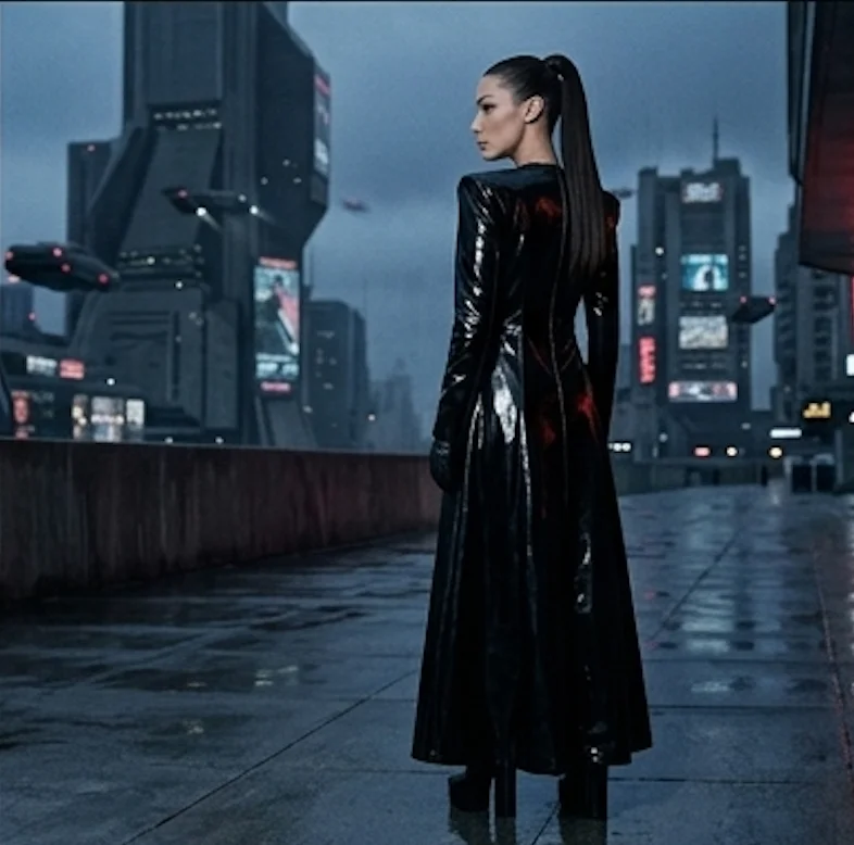 Royalex Leather "Cyber-Architecture" Trench Coat - Image 2