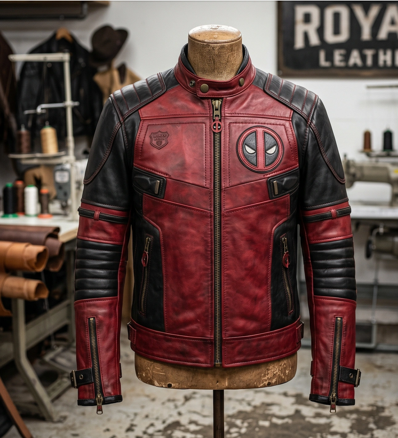 Deadpool Inspired Leather Jacket,