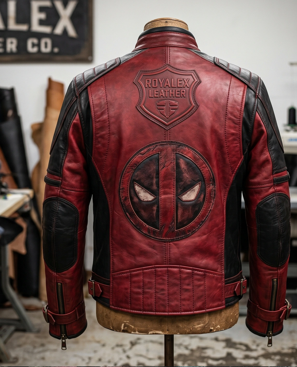 Deadpool Inspired Leather Jacket, - Image 6