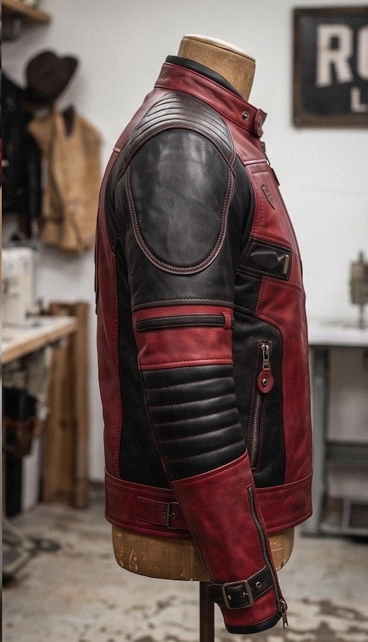 Deadpool Inspired Leather Jacket, - Image 3