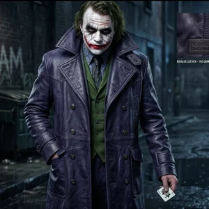 The Joker Double-Breasted Purple Leather Coat