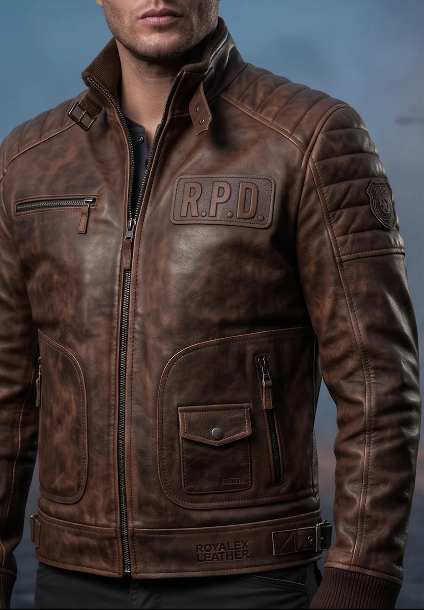 Resident Evil R.P.D. Agent Leather Jacket - Image 4