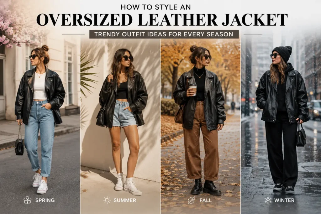 How to Style an Oversized Leather Jacket: Trendy Outfit Ideas for Every Season