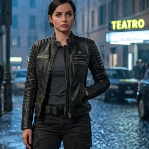 John Wick Ballerina Ana de Armas Black Leather Jacket