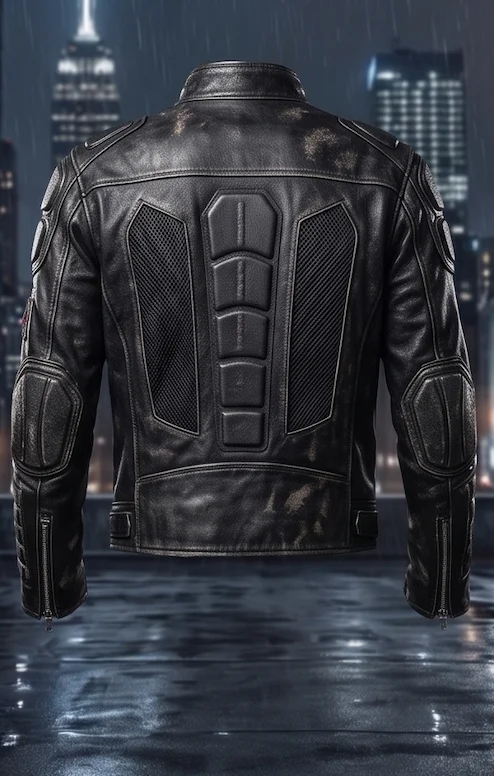 Men's Punisher Black Leather Jacket – Jon Bernthal Frank Castle Cosplay Edition - Image 3