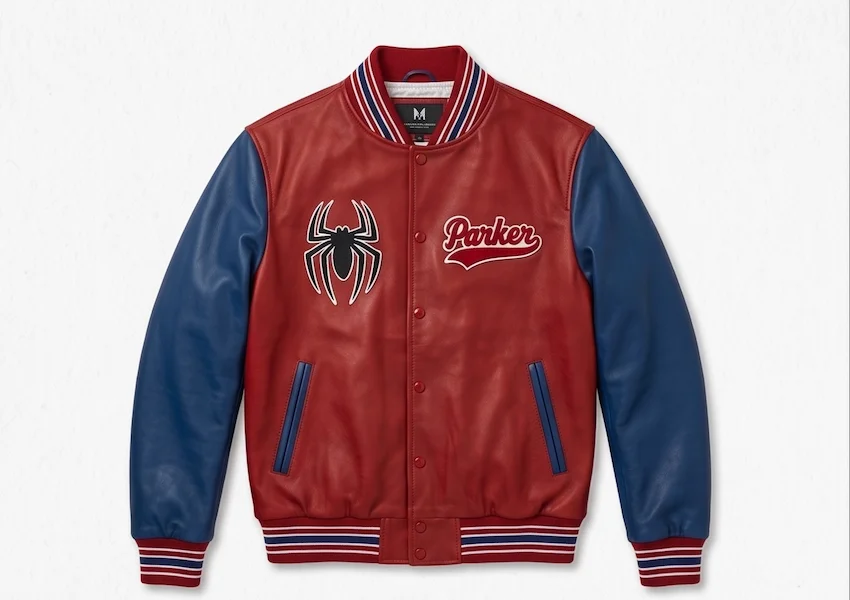 Spider-Man Peter Parker Varsity Leather Jacket – Midtown High Edition - Image 2