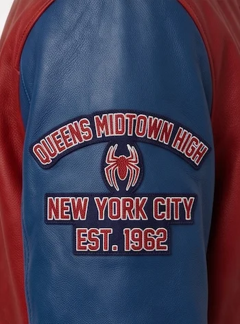 Spider-Man Peter Parker Varsity Leather Jacket – Midtown High Edition - Image 4