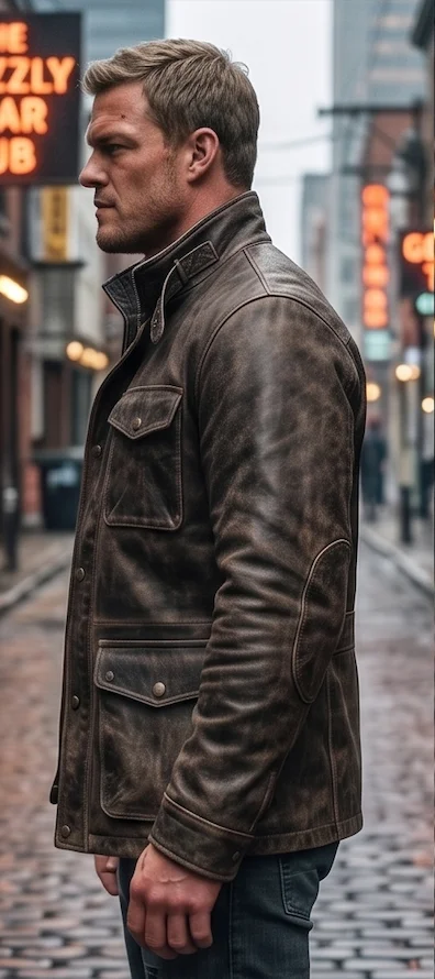 Alan Ritchson Jack Reacher Season 2 Brown Leather Jacket - Image 6