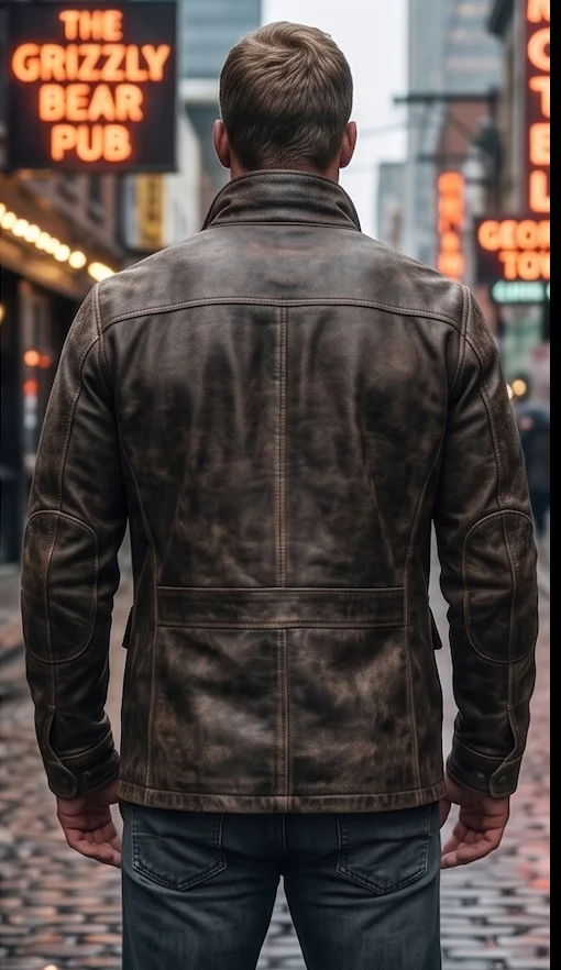 Alan Ritchson Jack Reacher Season 2 Brown Leather Jacket - Image 3