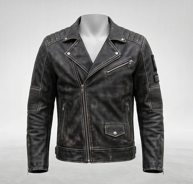 Call of Duty Ghost Distressed Leather Jacket – Men’s Biker Style Skull Outerwear - Image 4