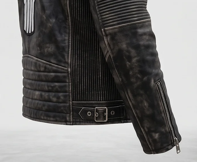 Call of Duty Ghost Distressed Leather Jacket – Men’s Biker Style Skull Outerwear - Image 5
