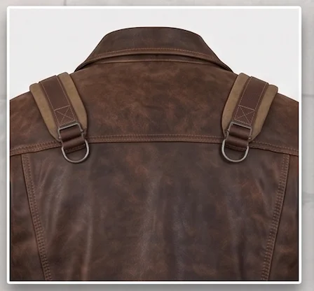 Joel Miller Leather Jacket - Distressed Brown Waxed Leather Trucker Jacket - Image 7