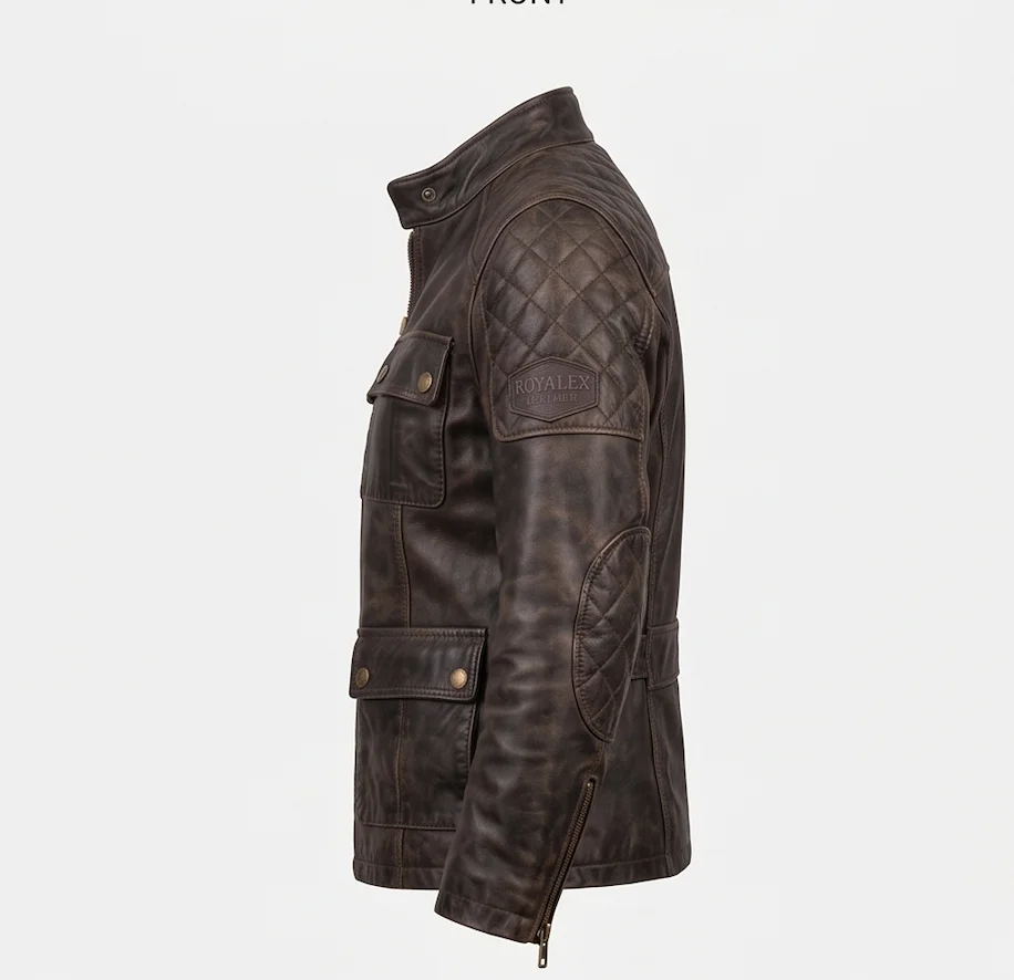 Ellie Williams Distressed Brown Leather Jacket – The Last of Us Inspired Field Jacket - Image 2