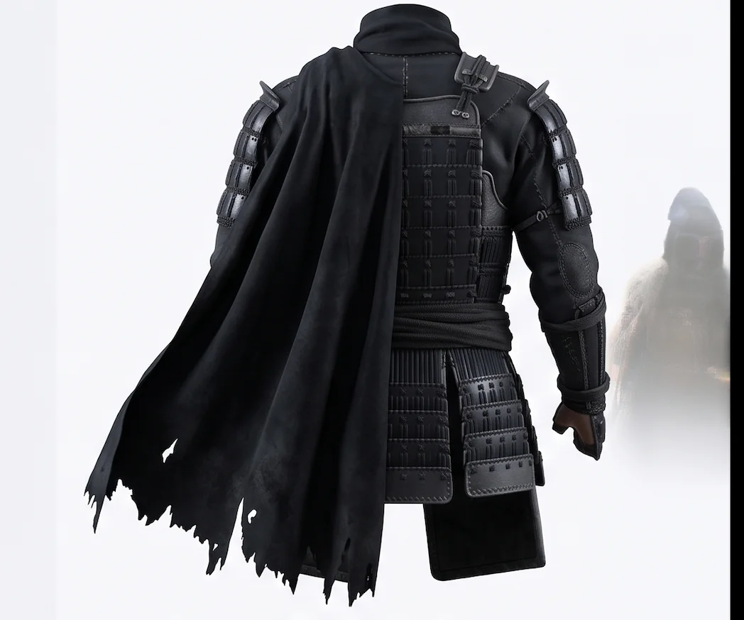Men’s Ghost of Tsushima Jin Sakai Tactical Black Leather Jacket Costume - Image 3