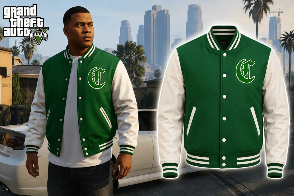 Is GTA 5 Green and White Varsity Jacket for Franklin?