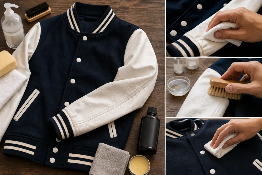 How to Clean a Varsity Jacket with Leather Sleeves?