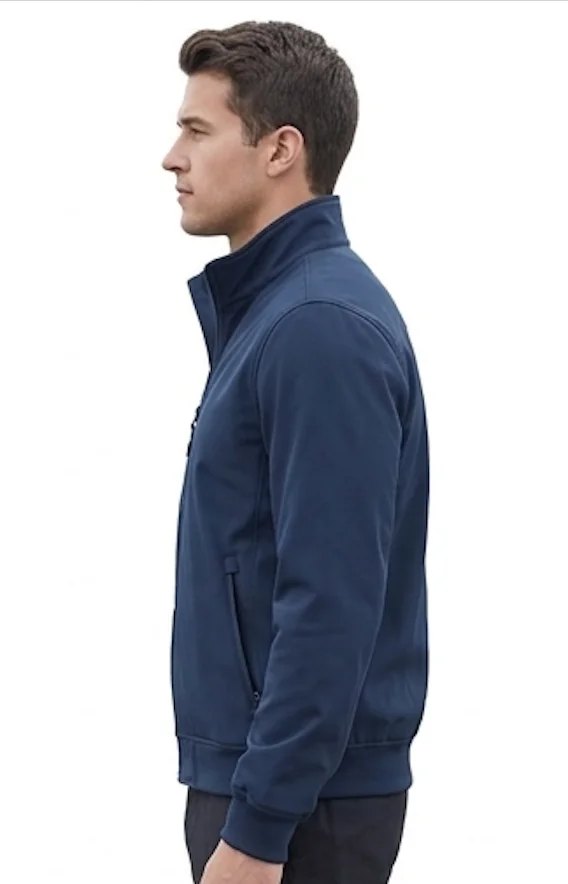 Men’s Navy Blue Soft Shell Bomber Jacket | Weather-Resistant Lightweight Outerwear - Image 6