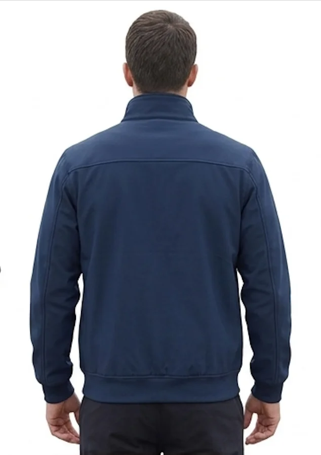 Men’s Navy Blue Soft Shell Bomber Jacket | Weather-Resistant Lightweight Outerwear - Image 3