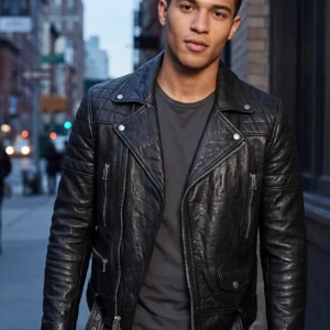 Men's Black Quilted Leather Biker Jacket – Vintage Moto Asymmetrical Style