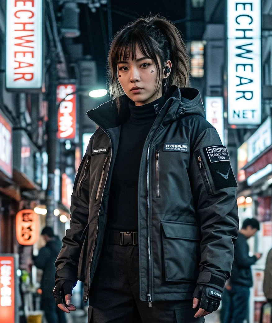 Techwear Utility Parka - Waterproof Tactical Urban Jacket in Matte Charcoal