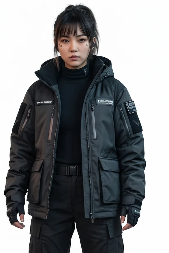Techwear Utility Parka - Waterproof Tactical Urban Jacket in Matte Charcoal - Image 2