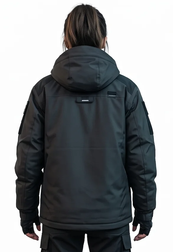 Techwear Utility Parka - Waterproof Tactical Urban Jacket in Matte Charcoal - Image 3