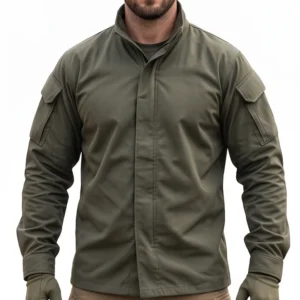Men’s Tactical Softshell Jacket – Ranger Green Fleece-Lined Military Field Jacket