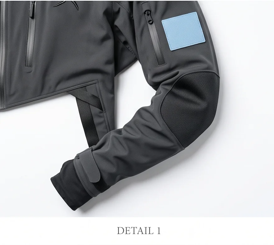 Men's Charcoal Grey Tactical Techwear Jacket – Waterproof Urban Ninja Hooded Outerwear - Image 5