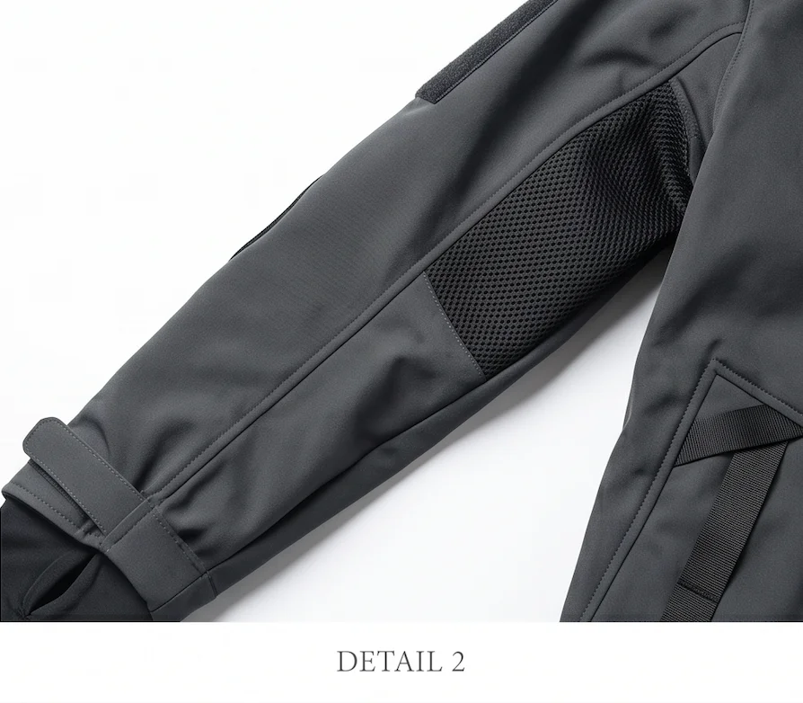 Men's Charcoal Grey Tactical Techwear Jacket – Waterproof Urban Ninja Hooded Outerwear - Image 4