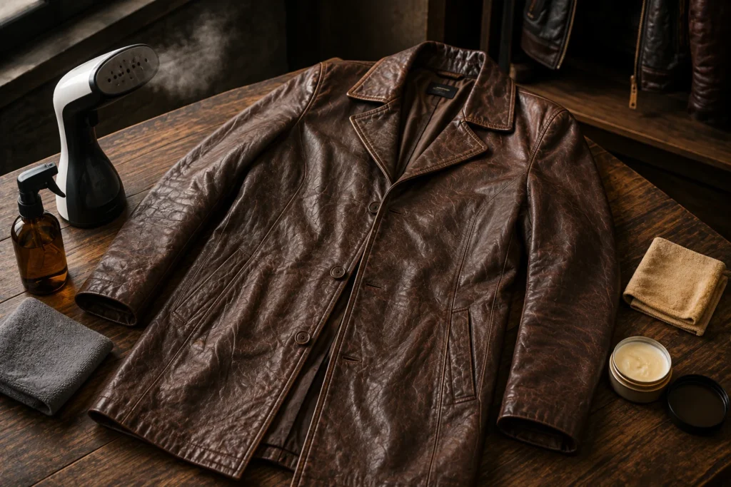 How Do You Get Wrinkles Out of a Leather Coat?