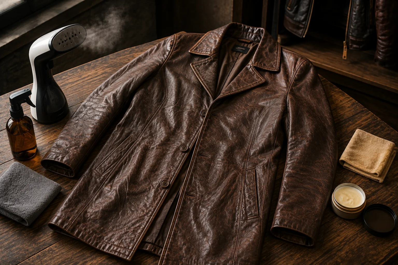 how do you get wrinkles out of a leather coat