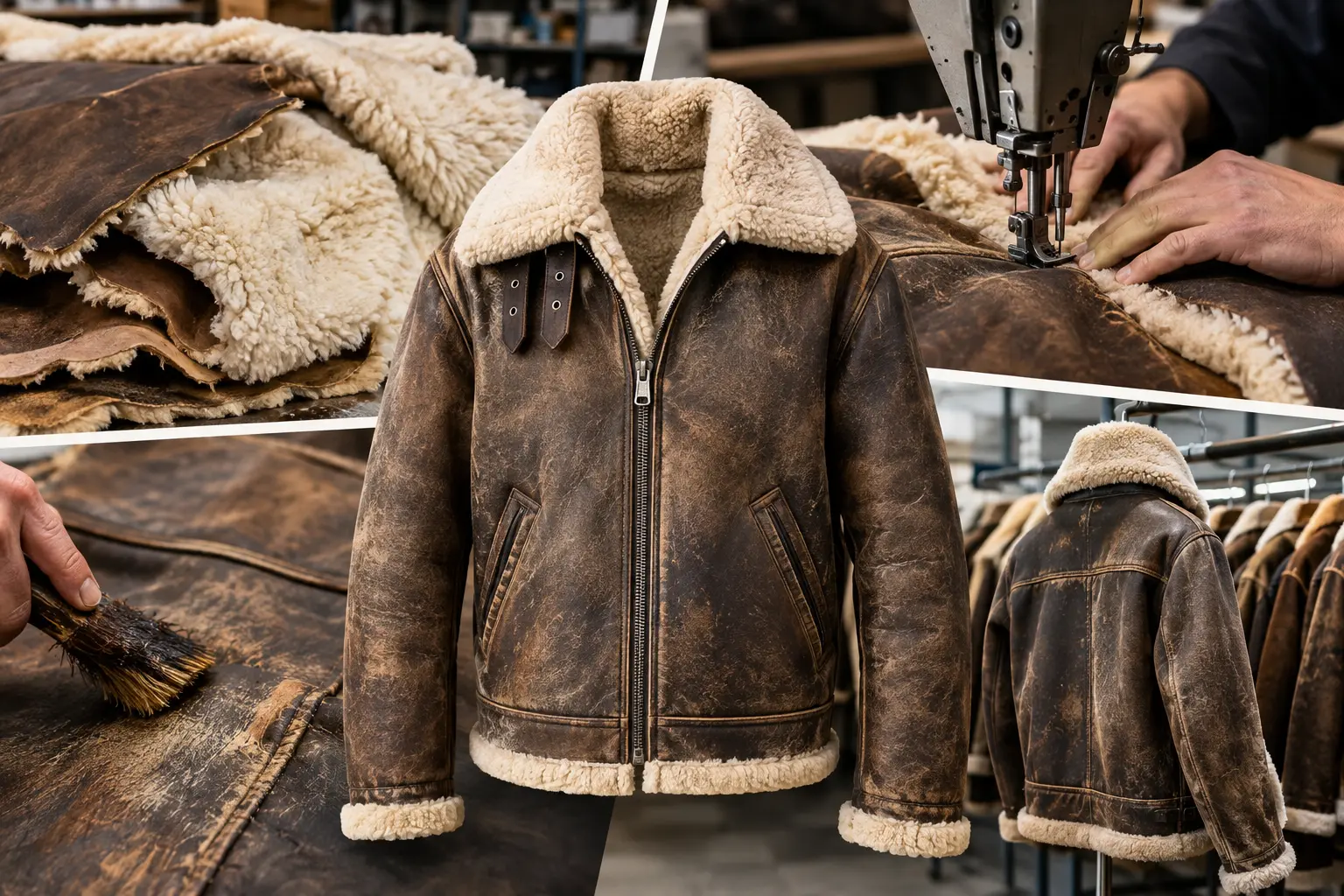 Distressed Shearling Jackets