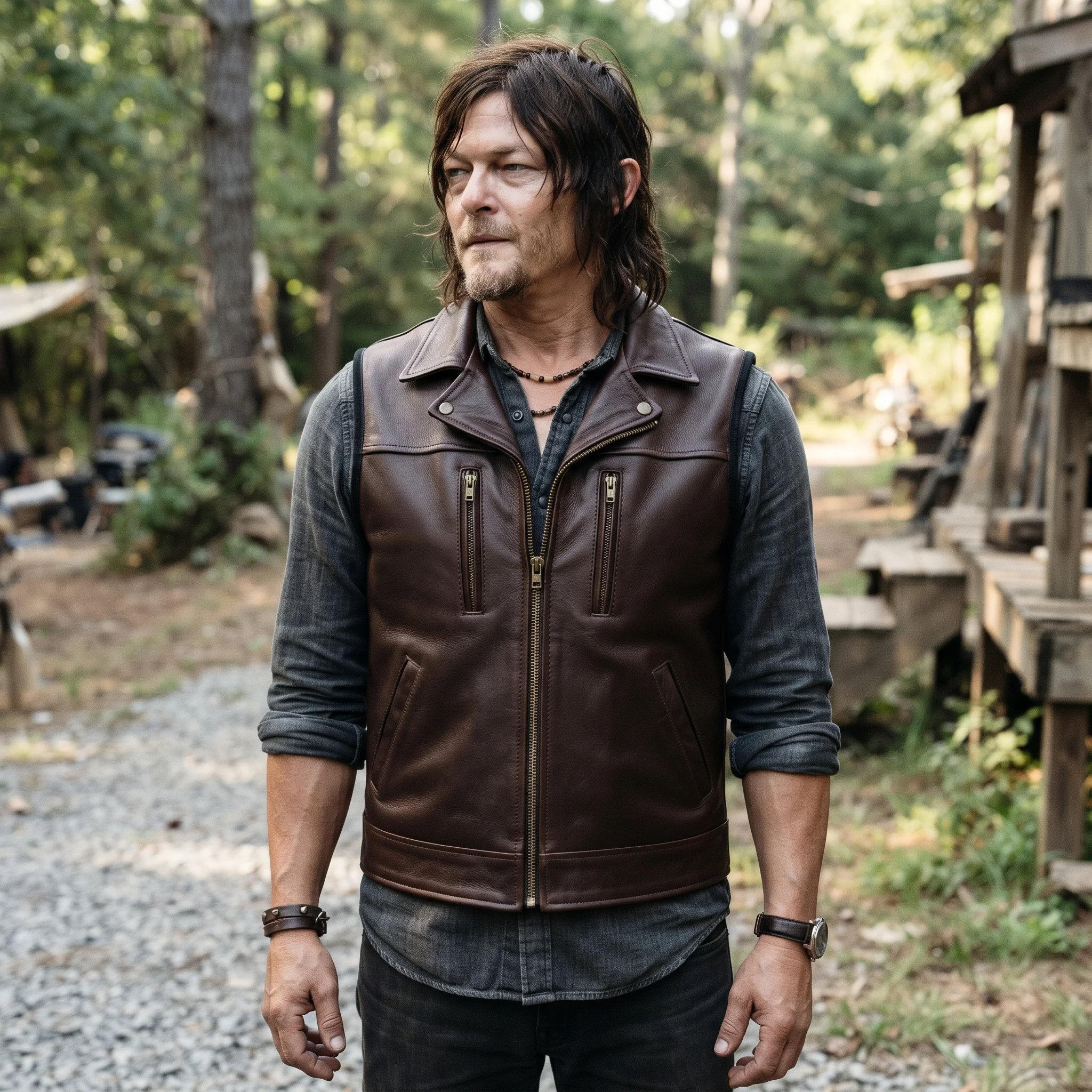 The Walking Dead Daryl Dixon Inspired Brown Leather Vest